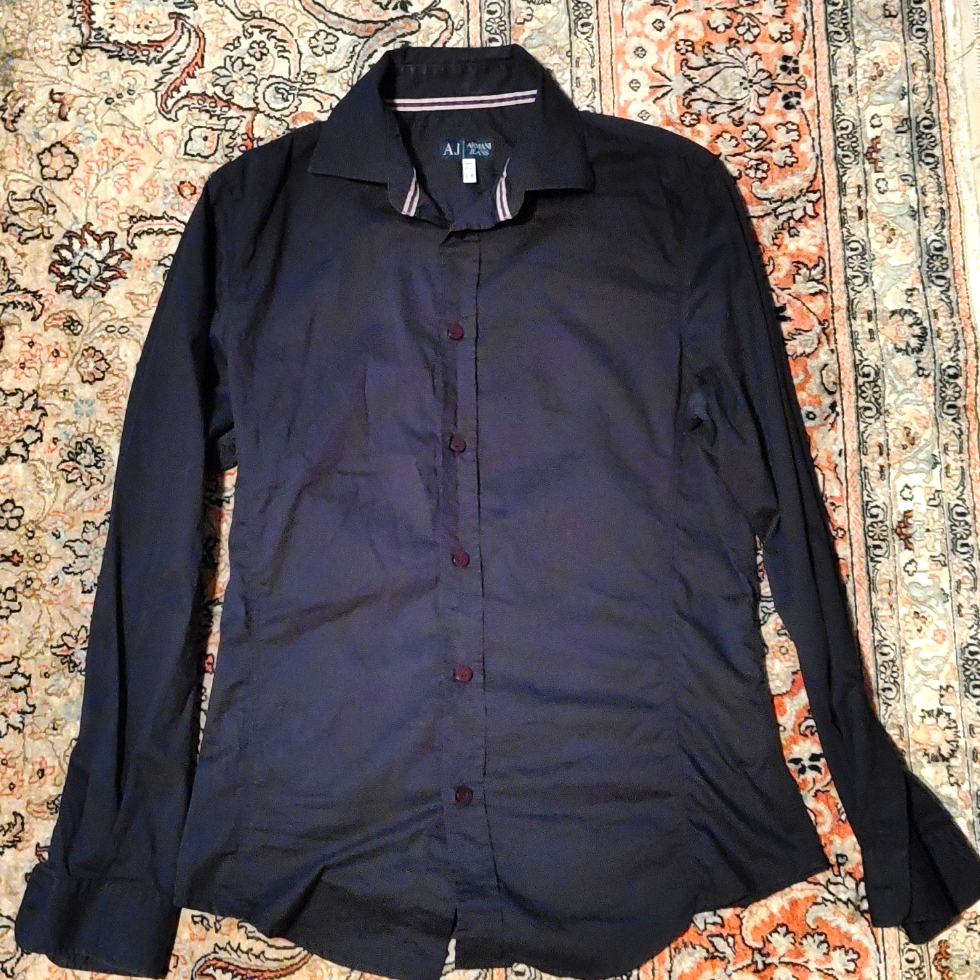 Armani Black Button Down